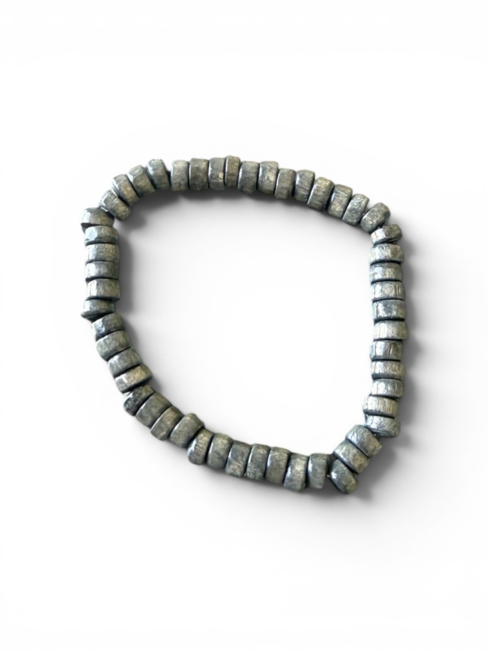 Silver-Toned Beaded Stretch Bracelet new